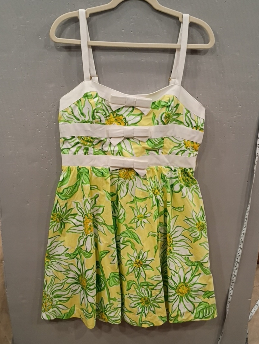 Lilly Pulitzer Yellow & Green Floral Bow-Detail Sundress